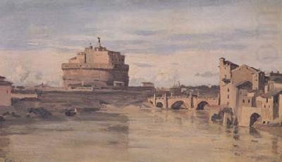 Le Chateau Saint-Ange et le Tibre (mk11), Jean Baptiste Camille  Corot